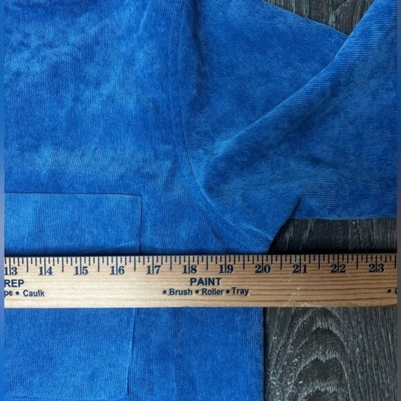 ZARA Fine-Waled Corduroy Oversized Blue Button-Up Shirt Size XS - Picture 14 of 15